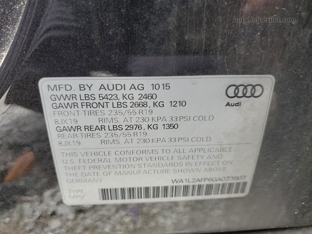 2016 Audi Q5 Premium Plus Black vin: WA1L2AFP6GA073907