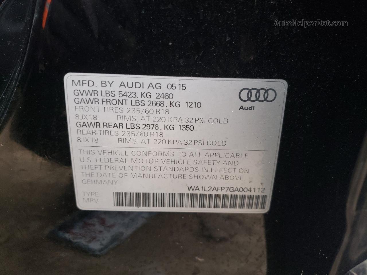 2016 Audi Q5 Premium Plus Black vin: WA1L2AFP7GA004112