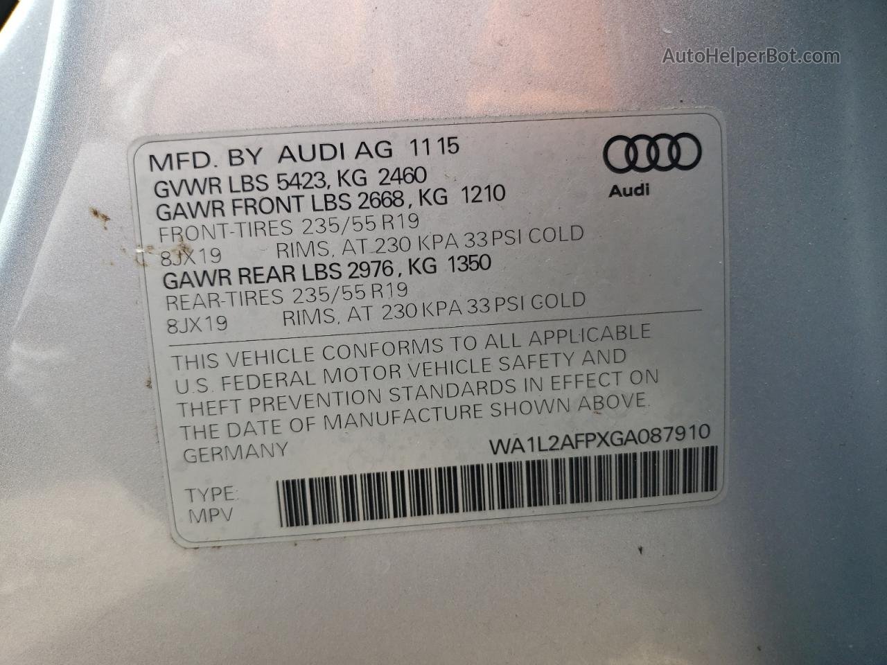 2016 Audi Q5 Premium Plus Silver vin: WA1L2AFPXGA087910