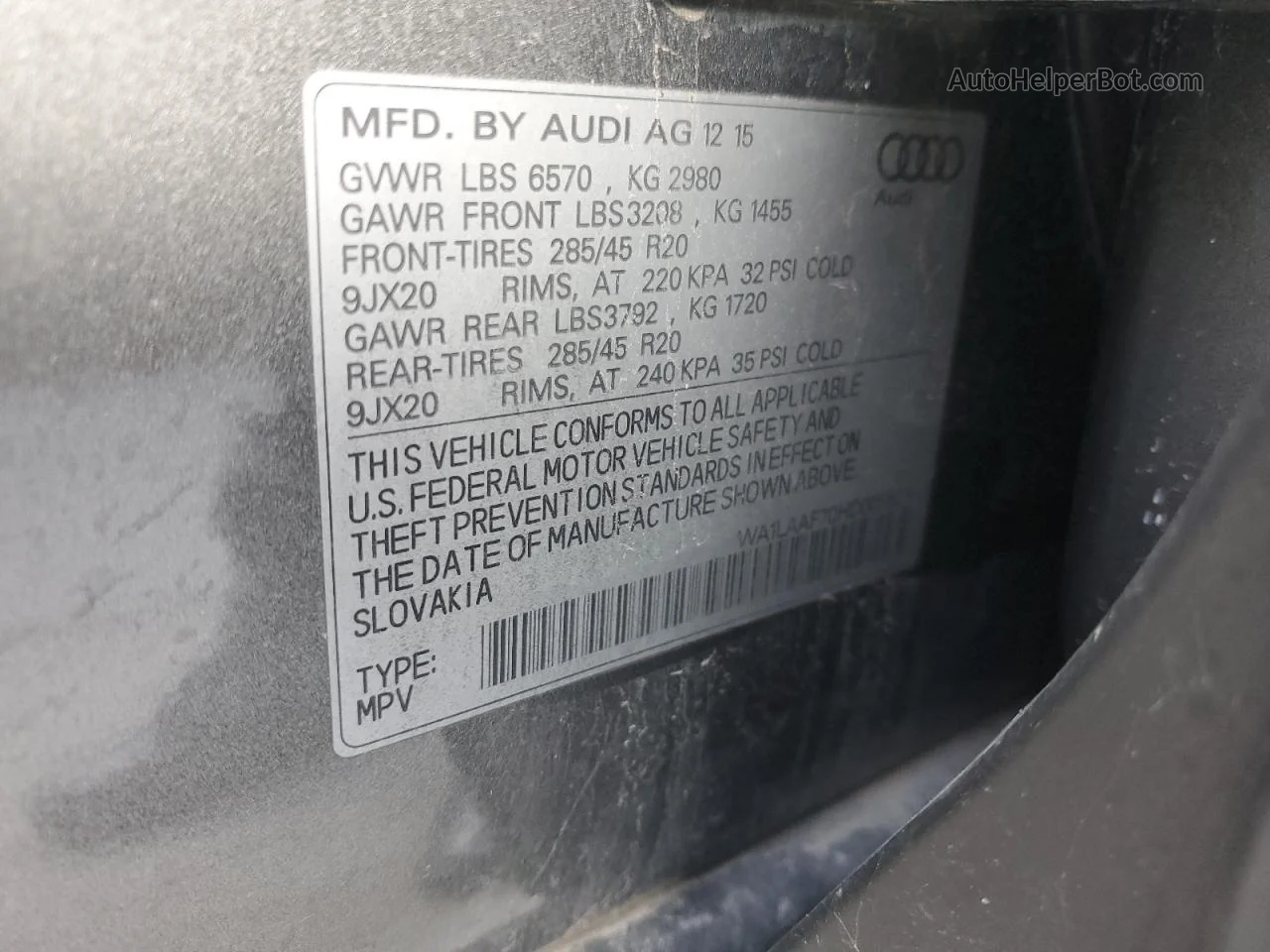2017 Audi Q7 Premium Plus Gray vin: WA1LAAF70HD005539