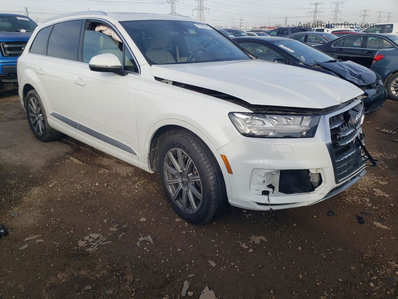 2017 Audi Q7 Premium Plus White vin: WA1LAAF72HD058419