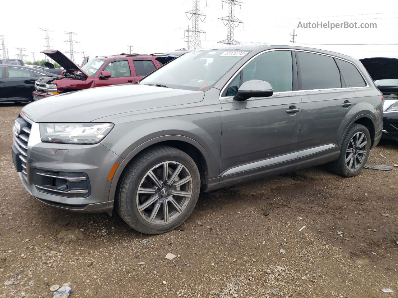 2017 Audi Q7 Premium Plus Серый vin: WA1LAAF77HD005313