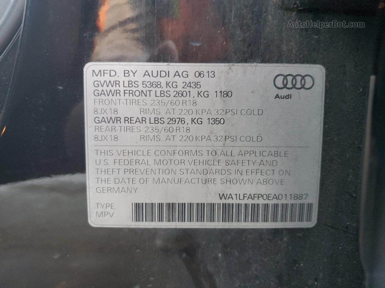 2014 Audi Q5 Premium Plus Black vin: WA1LFAFP0EA011887
