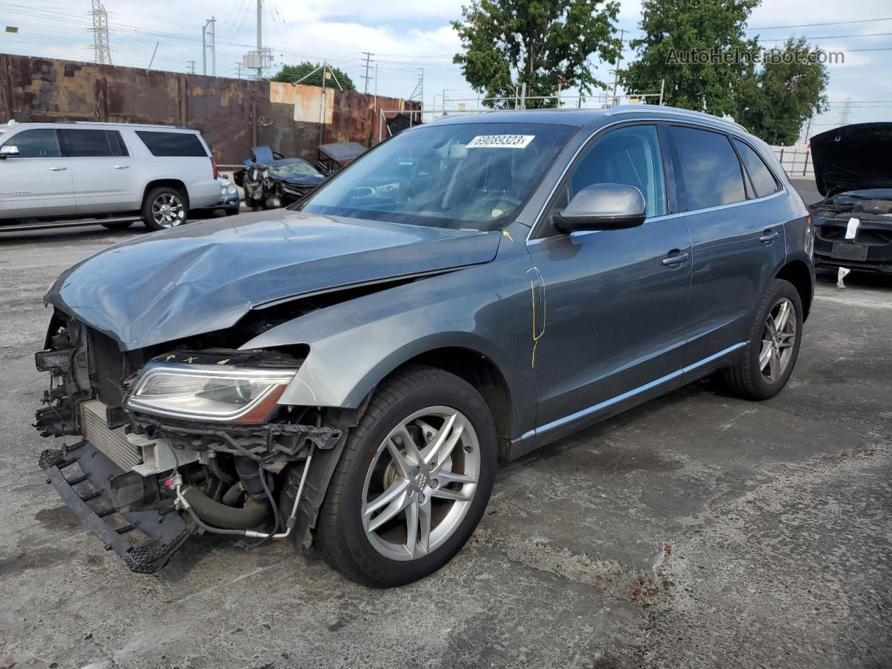 2014 Audi Q5 Premium Plus Gray vin: WA1LFAFP2EA075221