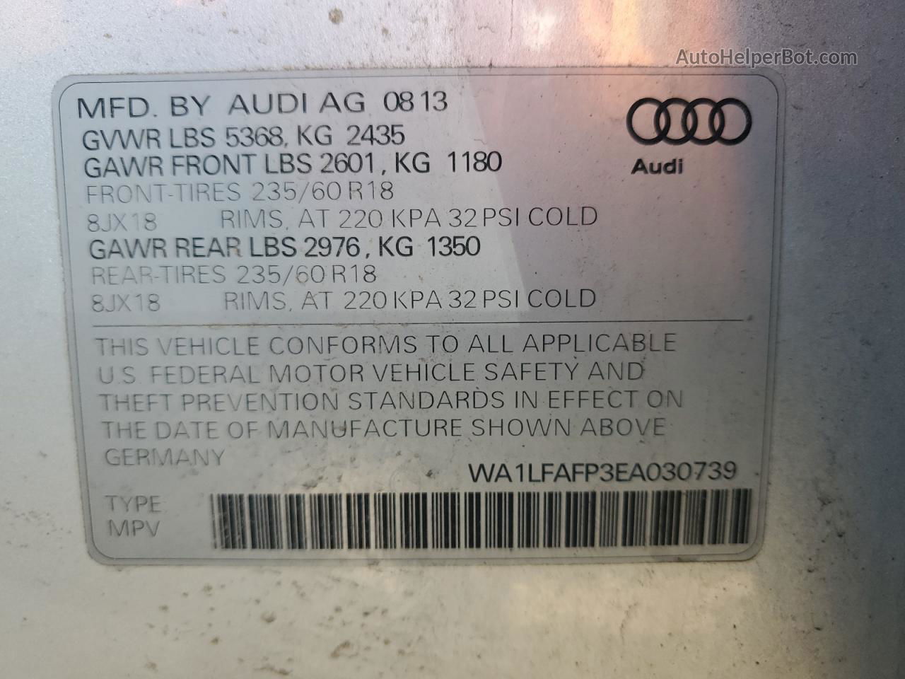 2014 Audi Q5 Premium Plus Silver vin: WA1LFAFP3EA030739