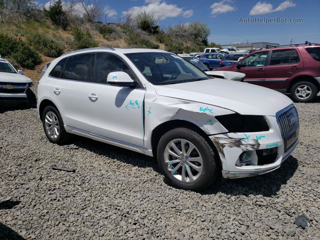 2014 Audi Q5 Premium Plus White vin: WA1LFAFP4EA098001