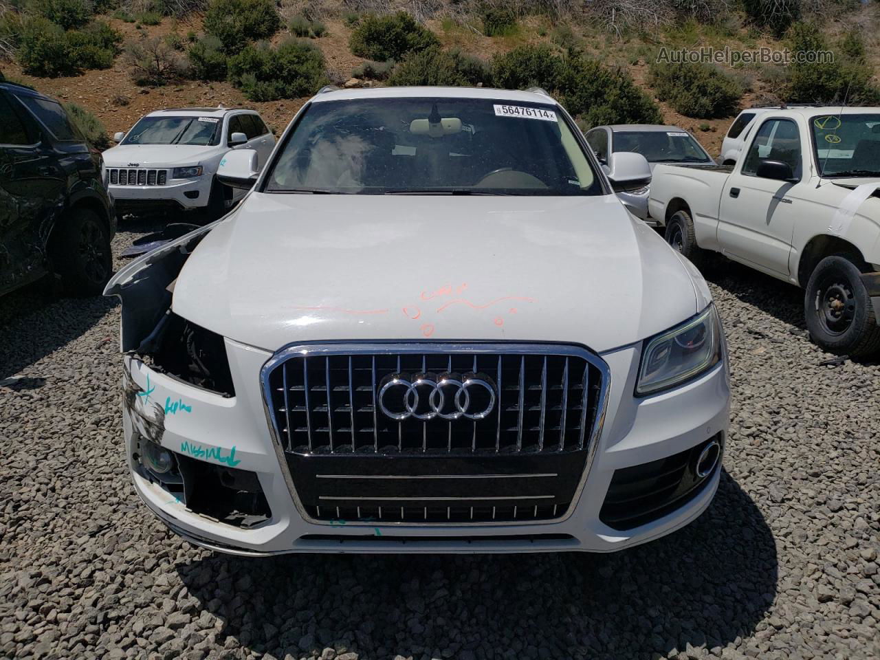 2014 Audi Q5 Premium Plus White vin: WA1LFAFP4EA098001