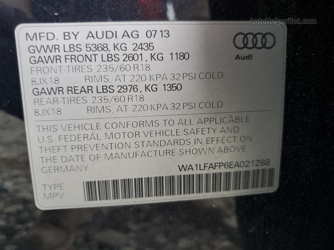 2014 Audi Q5 Premium Plus Черный vin: WA1LFAFP6EA021288