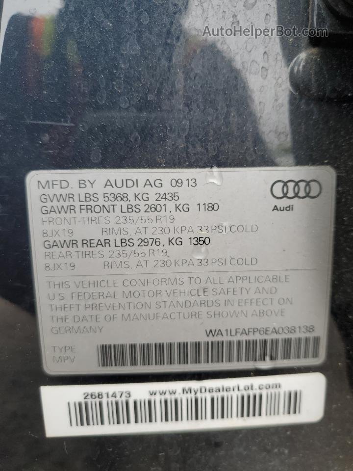 2014 Audi Q5 Premium Plus Blue vin: WA1LFAFP6EA038138