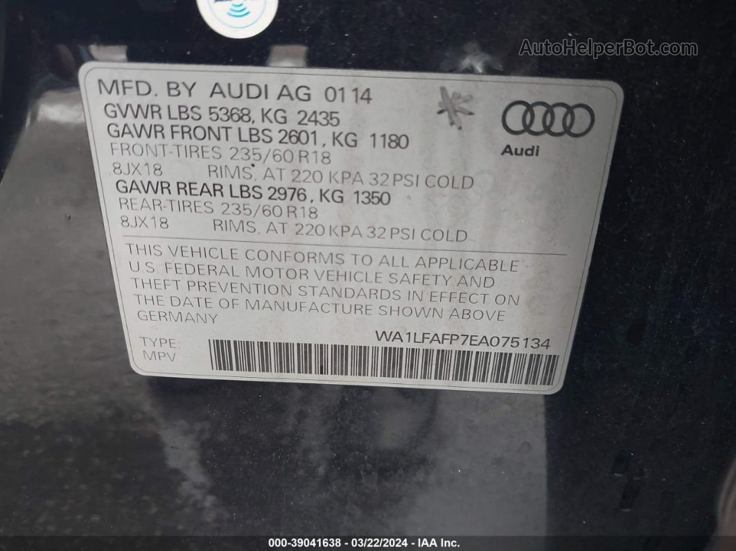 2014 Audi Q5 2.0t Premium Blue vin: WA1LFAFP7EA075134