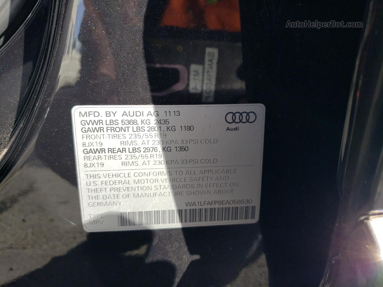 2014 Audi Q5 Premium Plus Black vin: WA1LFAFP8EA056530