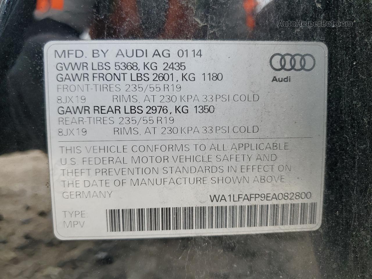 2014 Audi Q5 Premium Plus Black vin: WA1LFAFP9EA082800