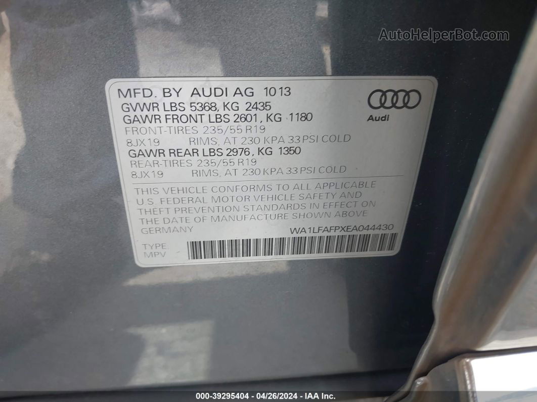 2014 Audi Q5 2.0t Premium Gray vin: WA1LFAFPXEA044430