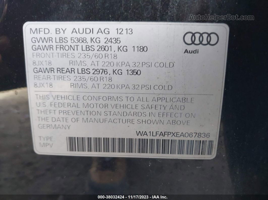 2014 Audi Q5 2.0t Premium Black vin: WA1LFAFPXEA067836