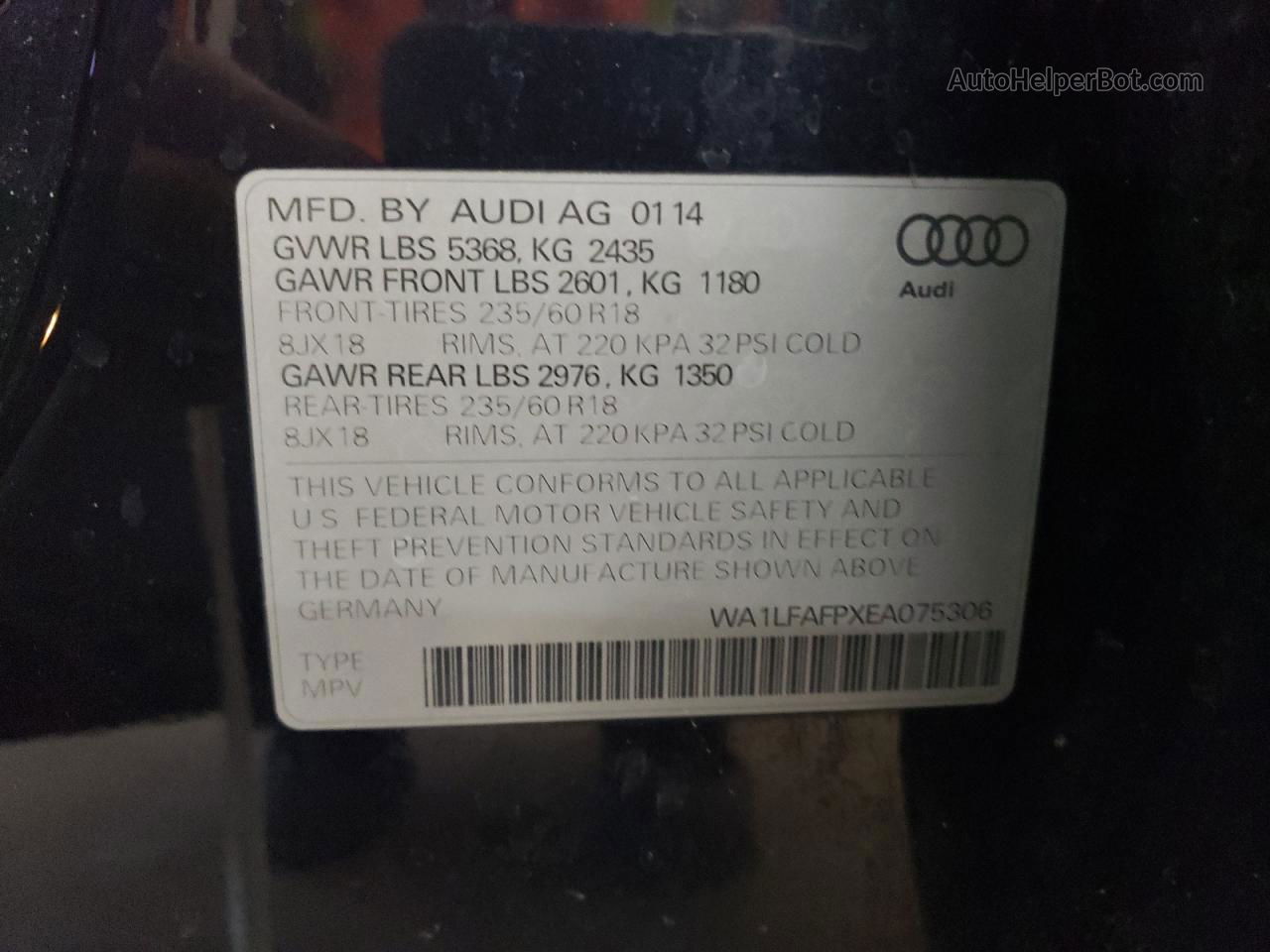 2014 Audi Q5 Premium Plus Blue vin: WA1LFAFPXEA075306