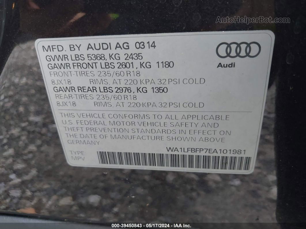 2014 Audi Q5 2.0t Premium Gray vin: WA1LFBFP7EA101981