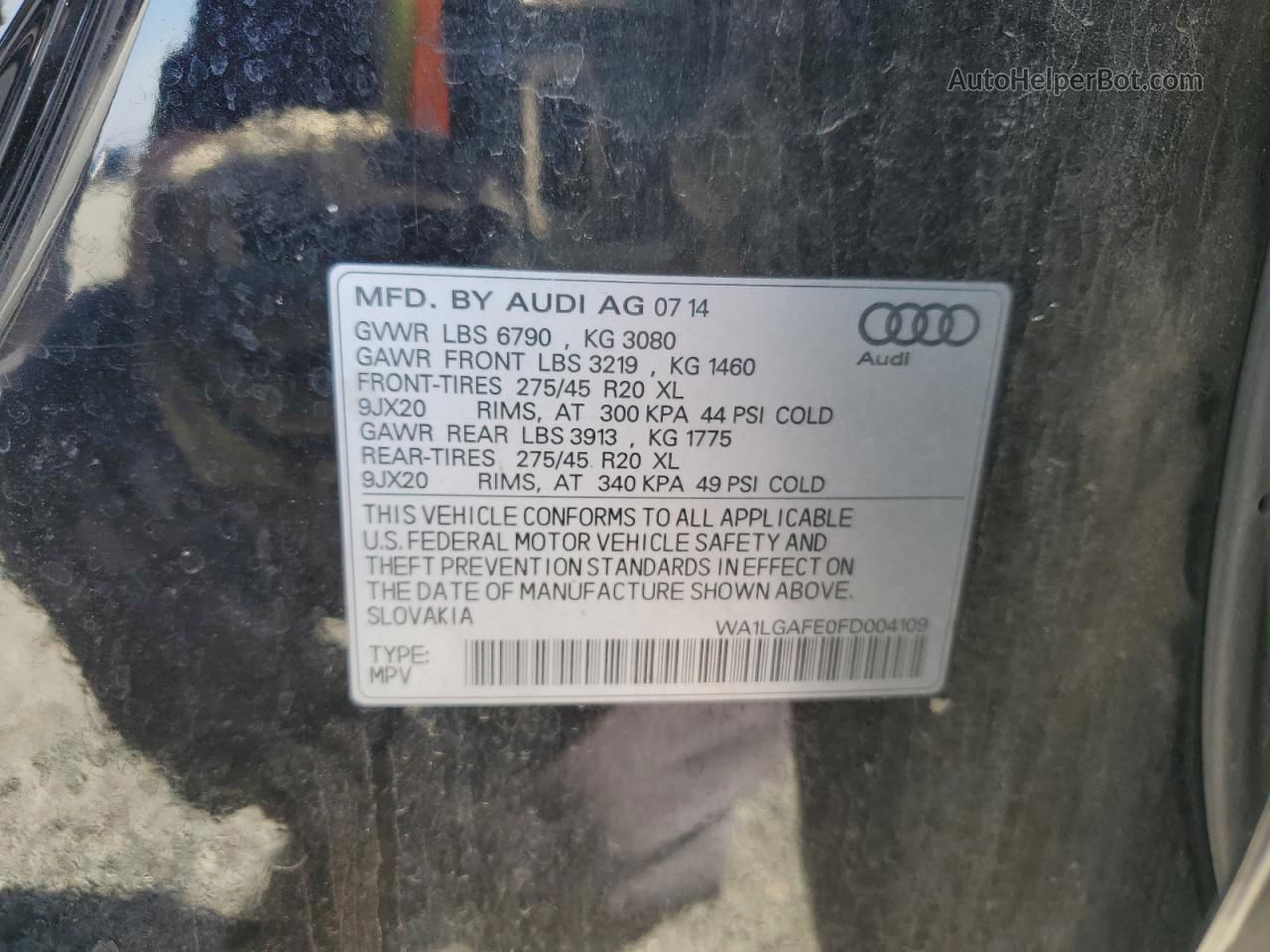 2015 Audi Q7 Premium Plus Black vin: WA1LGAFE0FD004109