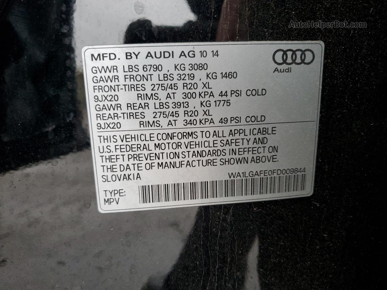 2015 Audi Q7 Premium Plus Black vin: WA1LGAFE0FD009844