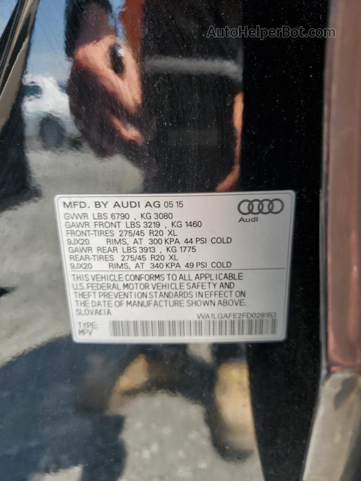 2015 Audi Q7 Premium Plus Black vin: WA1LGAFE2FD028153