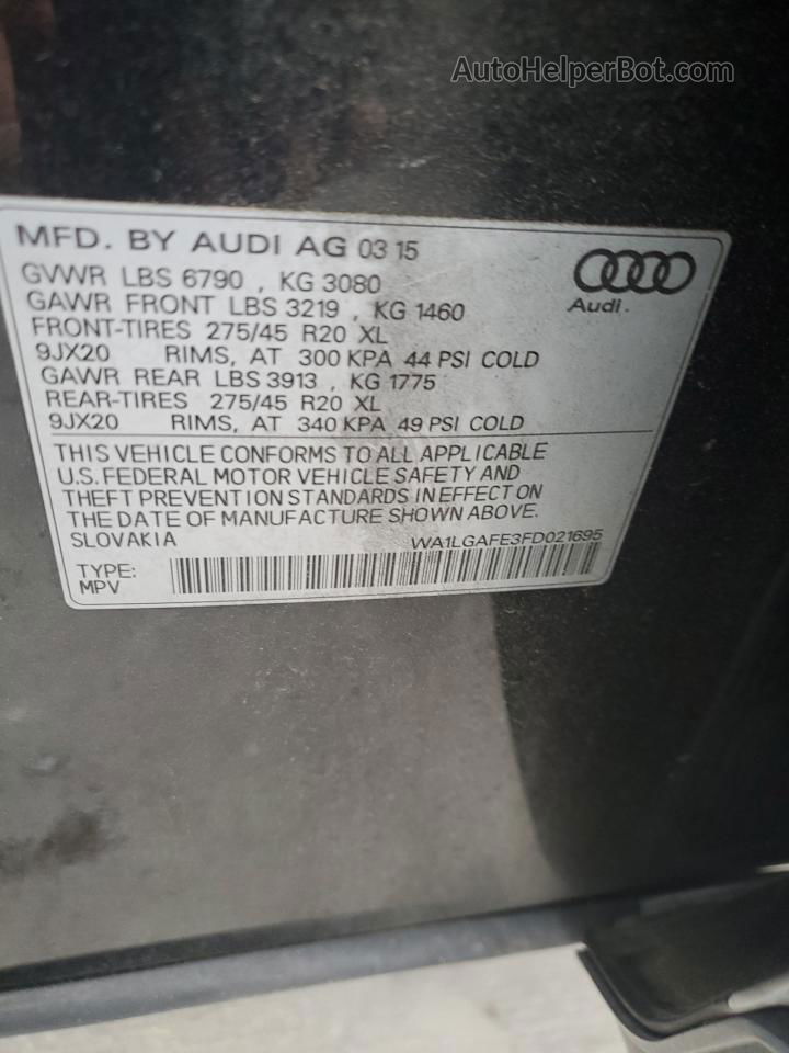 2015 Audi Q7 Premium Plus Черный vin: WA1LGAFE3FD021695