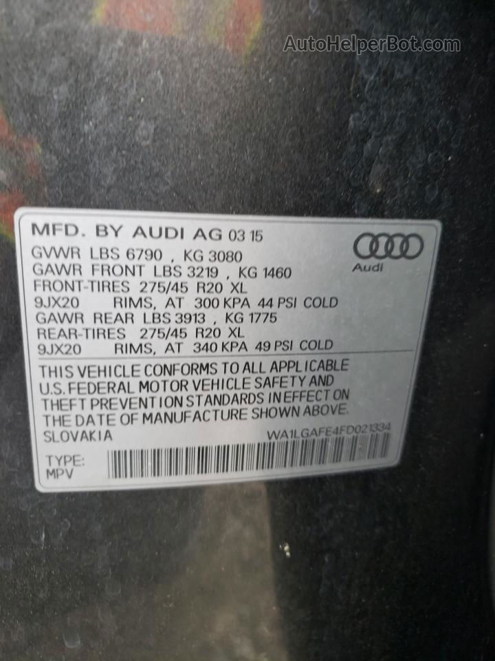 2015 Audi Q7 Premium Plus Gray vin: WA1LGAFE4FD021334