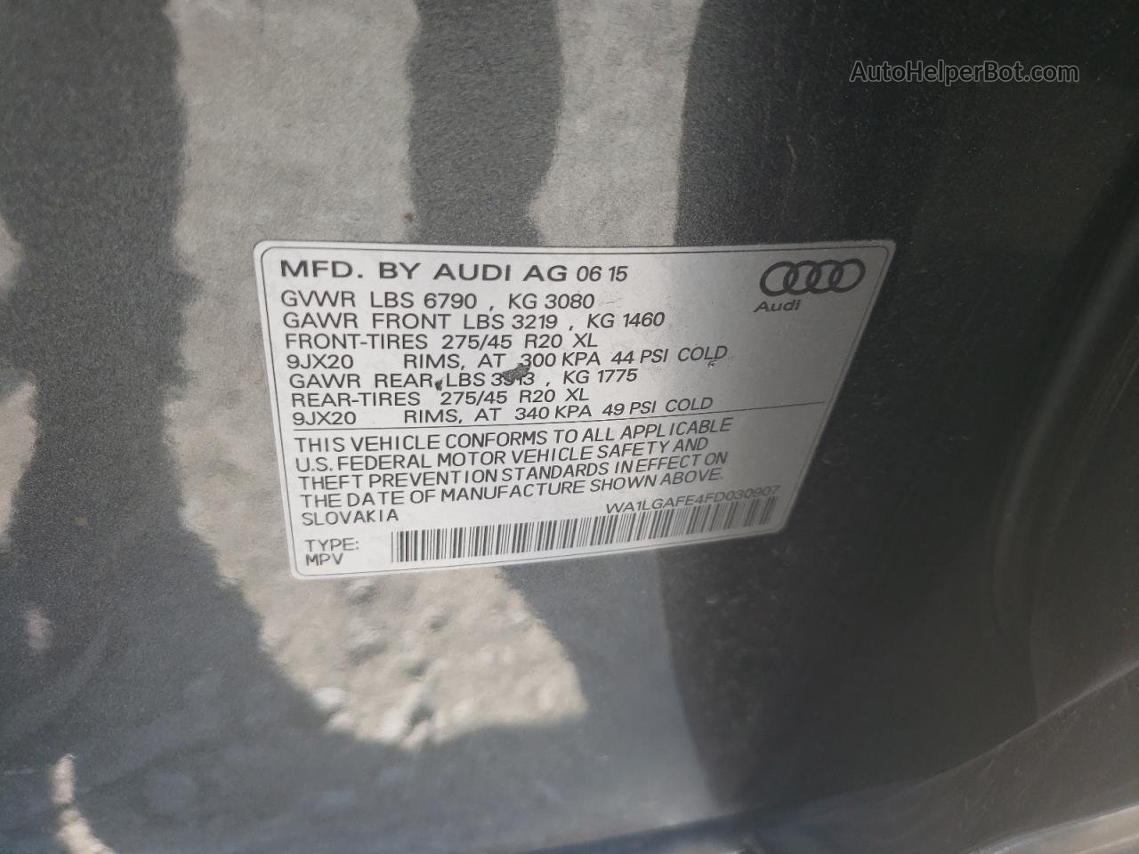 2015 Audi Q7 Premium Plus Black vin: WA1LGAFE4FD030907