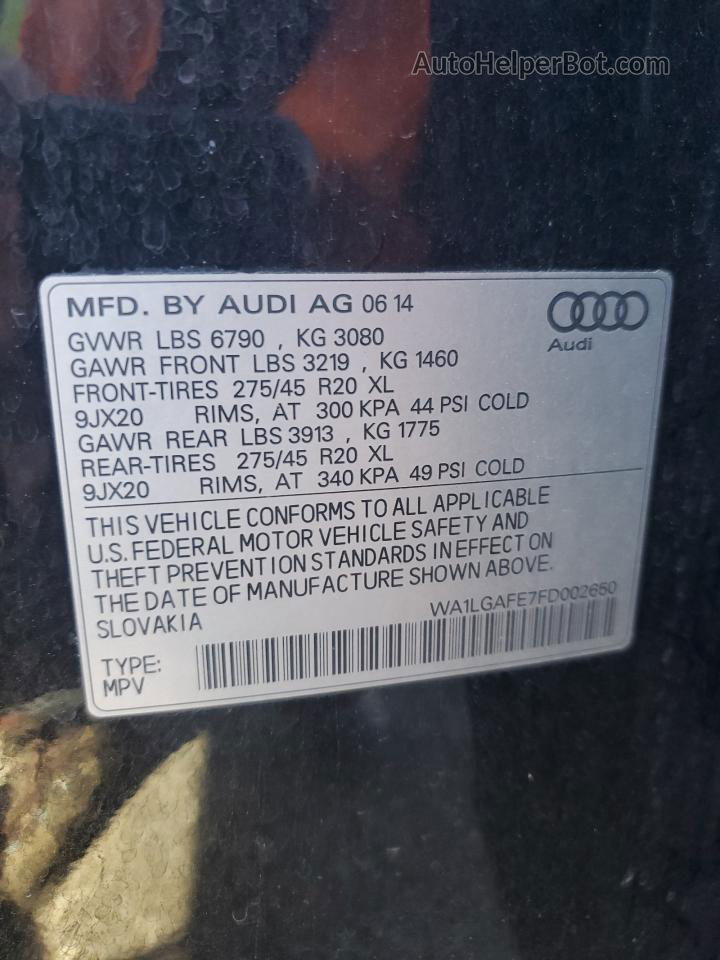 2015 Audi Q7 Premium Plus Black vin: WA1LGAFE7FD002650