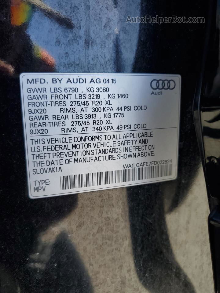 2015 Audi Q7 Premium Plus Черный vin: WA1LGAFE7FD022624