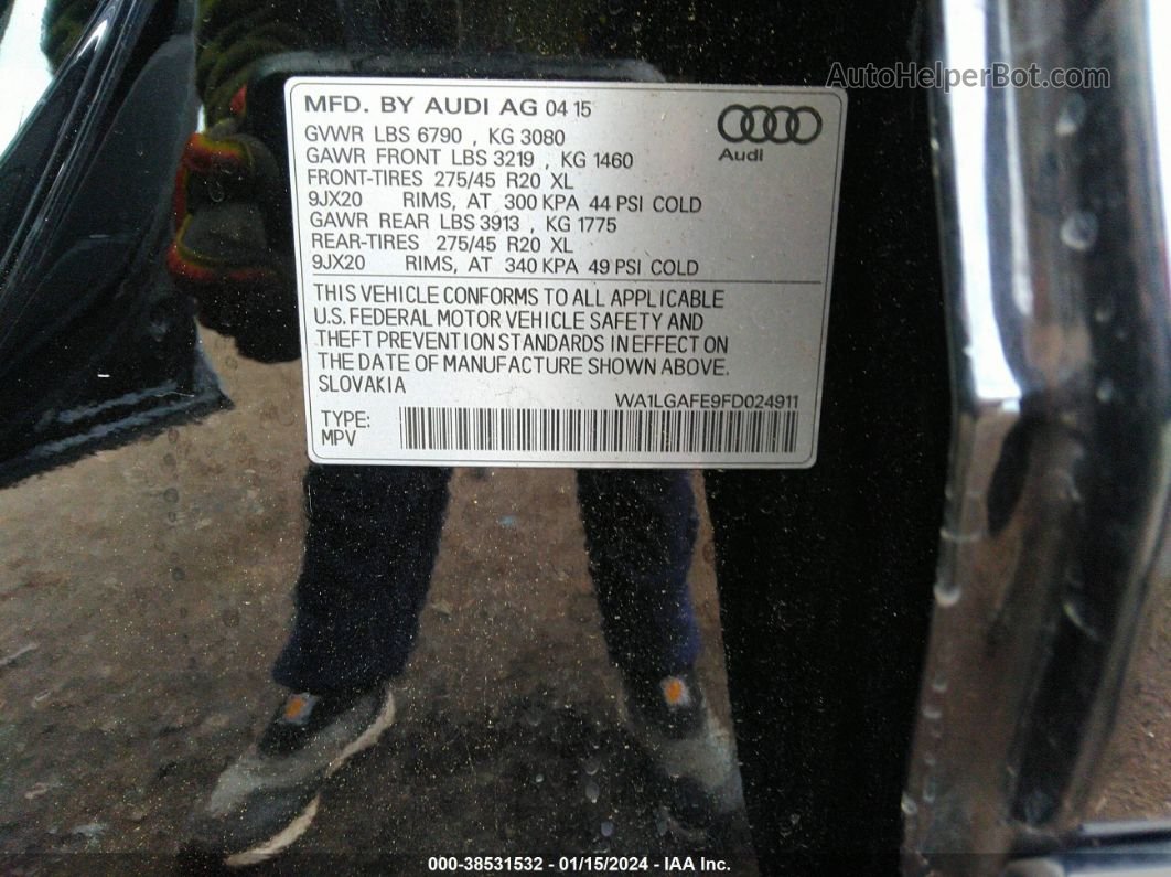 2015 Audi Q7 3.0t Premium Черный vin: WA1LGAFE9FD024911
