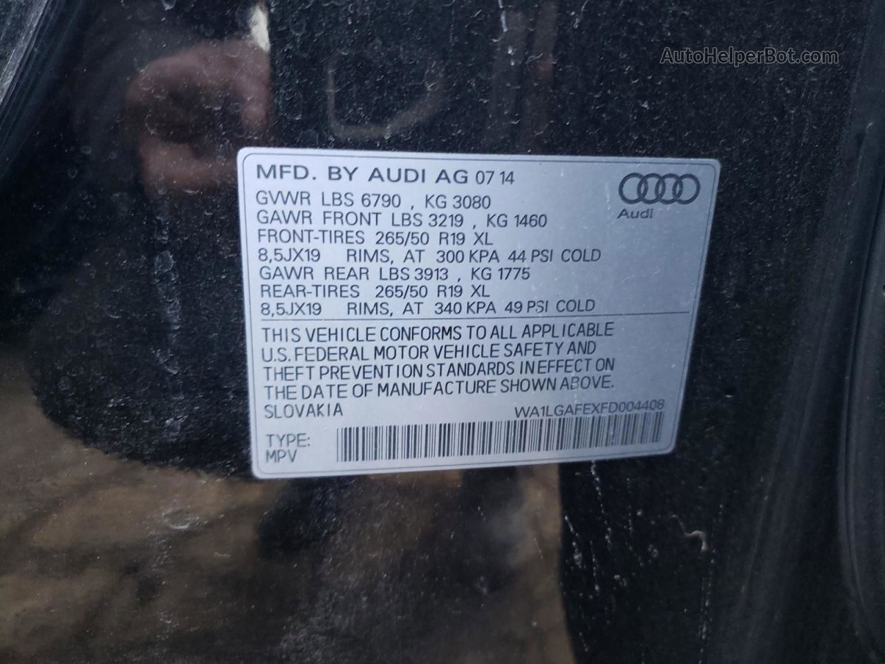 2015 Audi Q7 Premium Plus Black vin: WA1LGAFEXFD004408