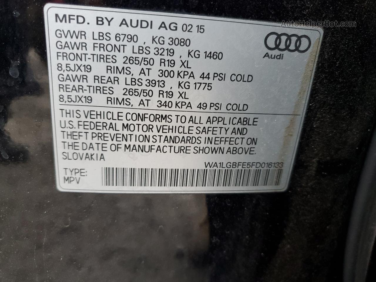 2015 Audi Q7 Premium Plus Black vin: WA1LGBFE5FD016133
