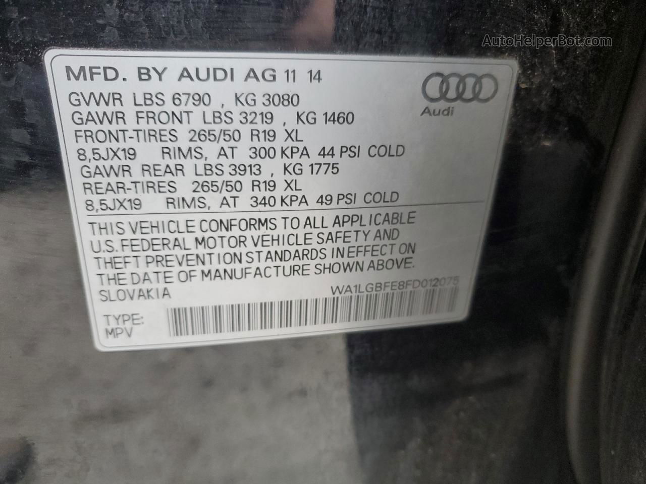 2015 Audi Q7 Premium Plus Black vin: WA1LGBFE8FD012075