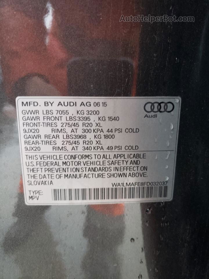 2015 Audi Q7 Tdi Premium Plus Charcoal vin: WA1LMAFE8FD032037