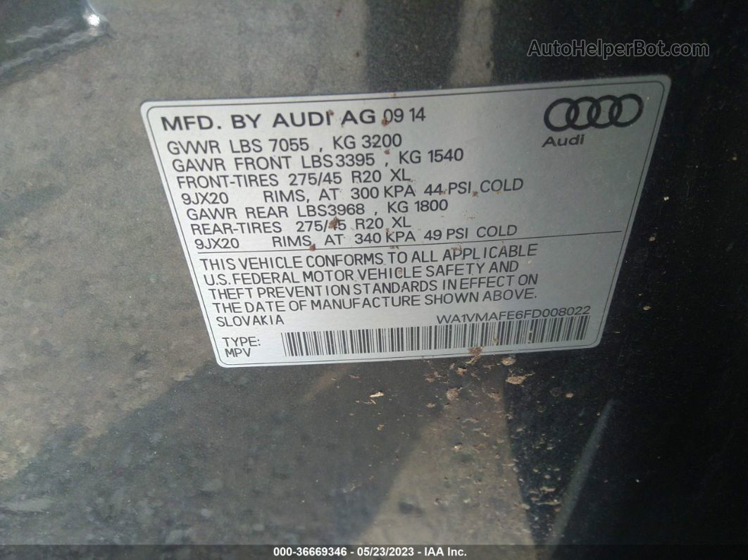 2015 Audi Q7 3.0l Tdi Prestige Gray vin: WA1VMAFE6FD008022