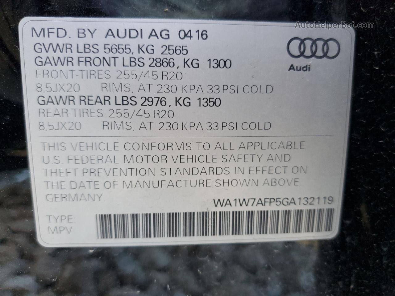2016 Audi Q5 Prestige S-line Black vin: WA1W7AFP5GA132119