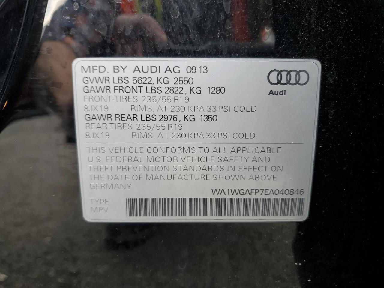 2014 Audi Q5 Prestige Black vin: WA1WGAFP7EA040846