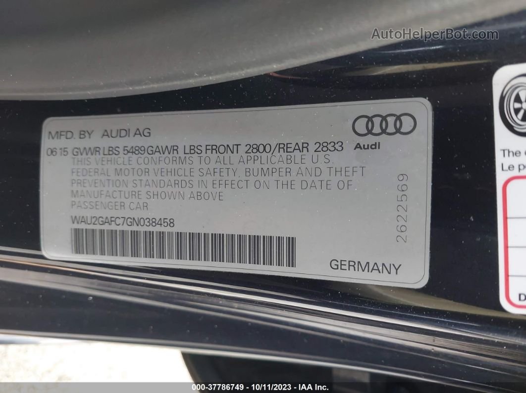 2016 Audi A7 3.0 Prestige Blue vin: WAU2GAFC7GN038458