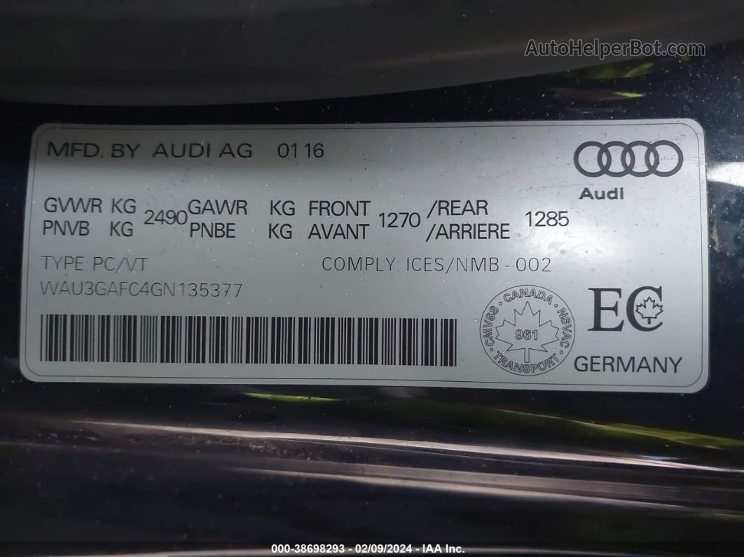 2016 Audi A7   Dark Blue vin: WAU3GAFC4GN135377