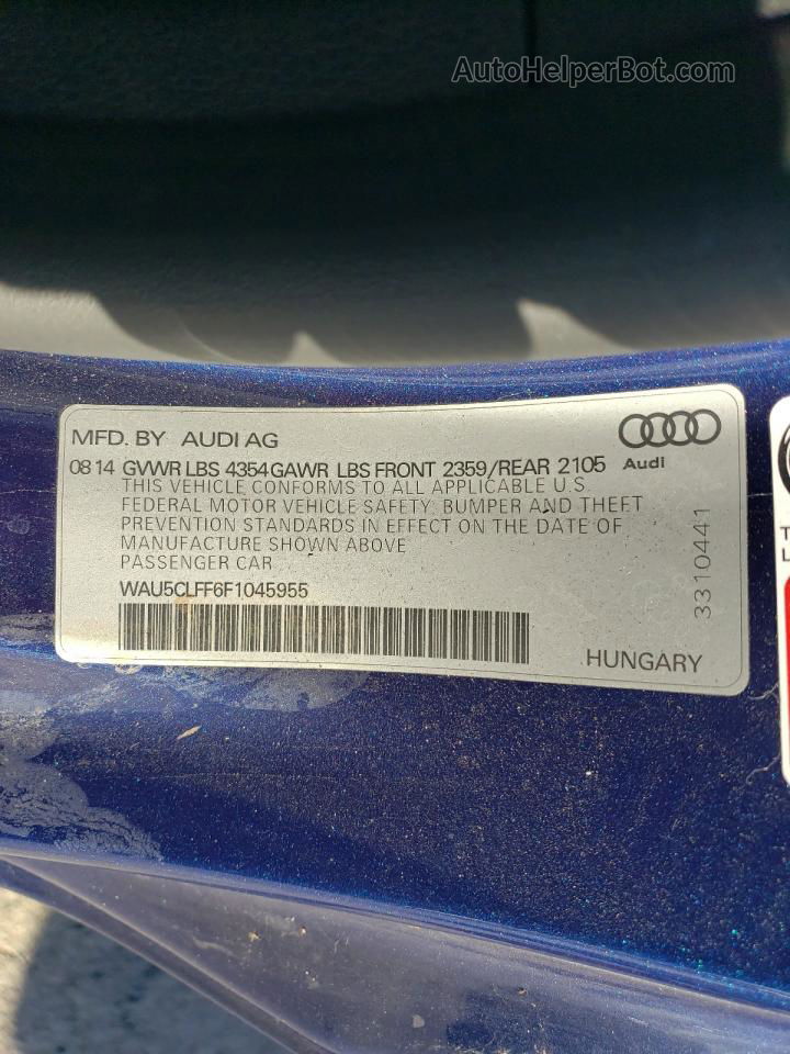 2015 Audi A3 Premium Plus Blue vin: WAU5CLFF6F1045955