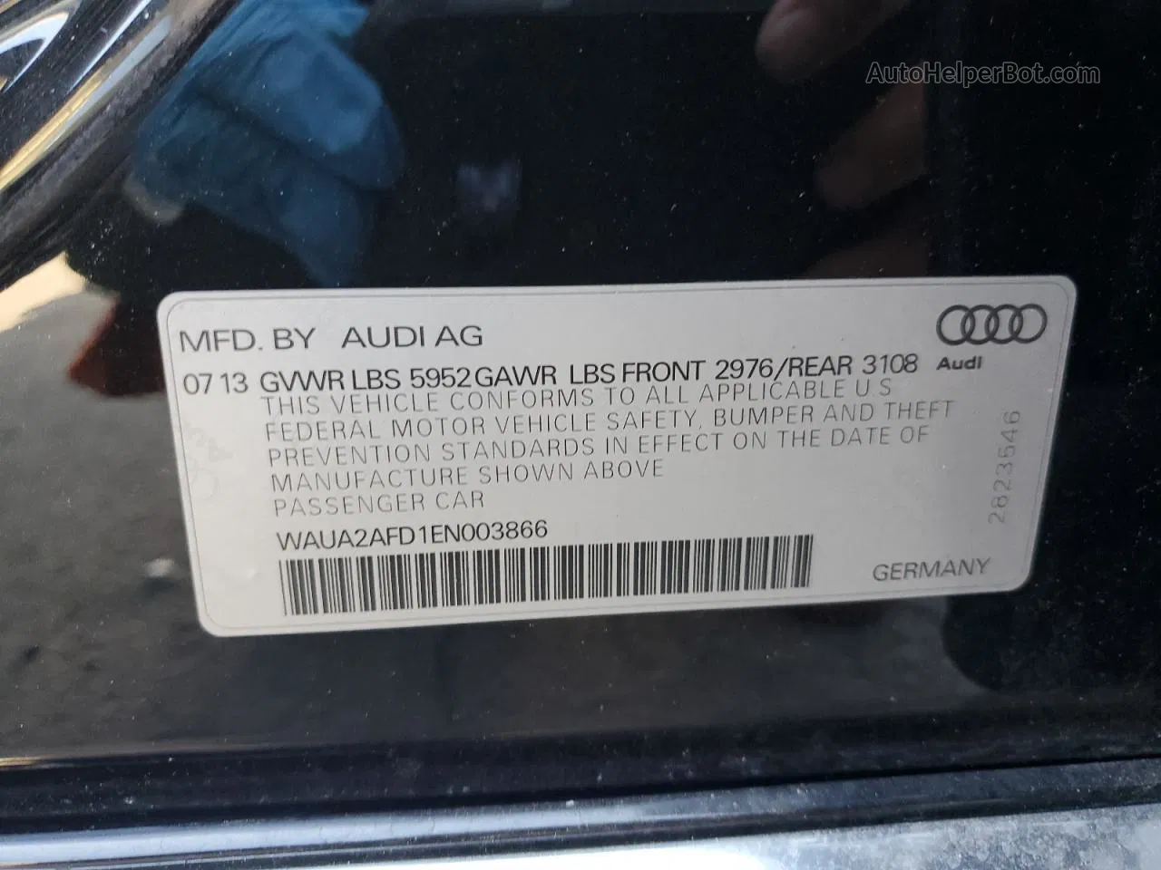 2014 Audi A8 Quattro Black vin: WAUA2AFD1EN003866