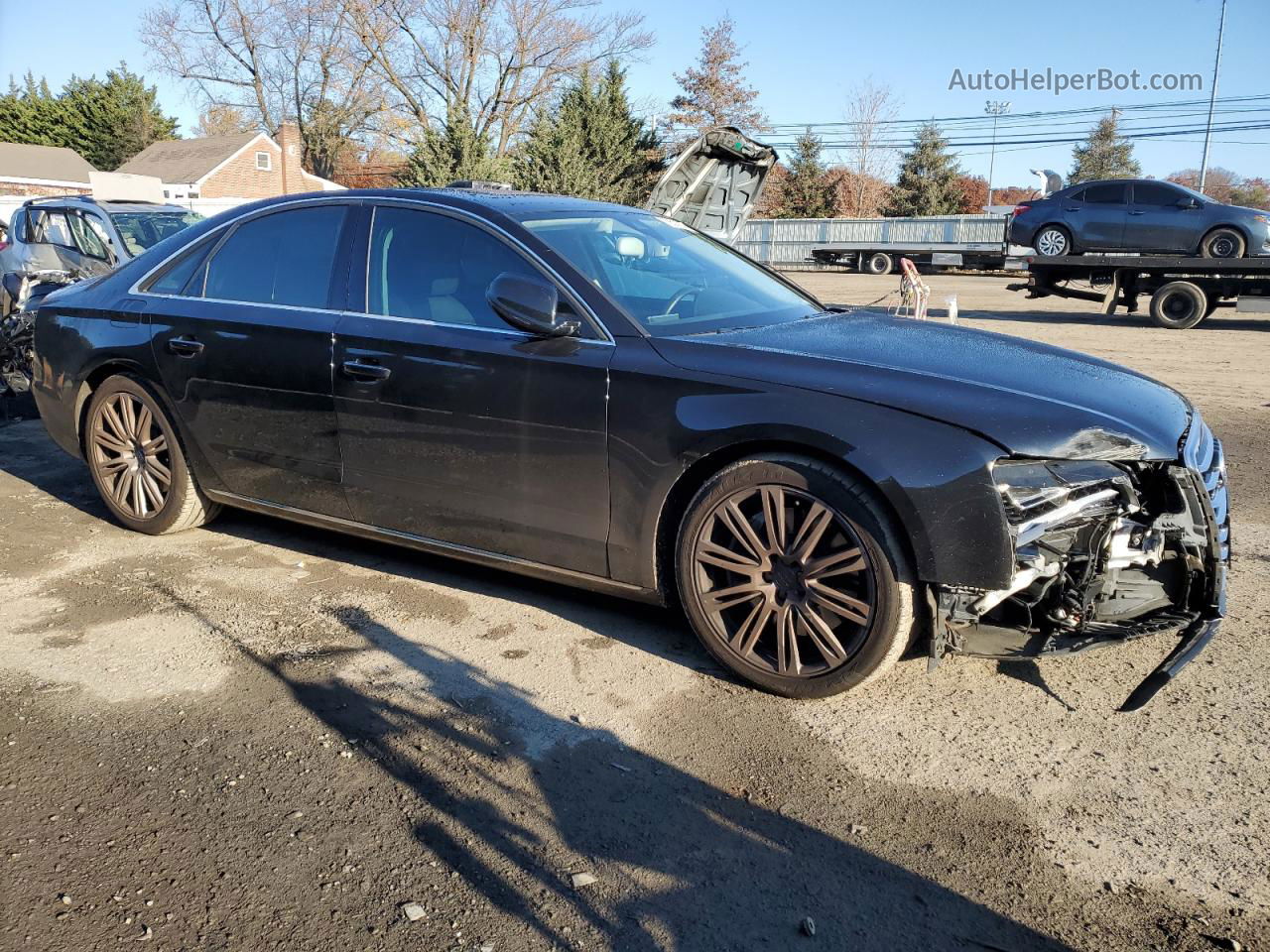 2014 Audi A8 Quattro Черный vin: WAUA2AFD8EN008904