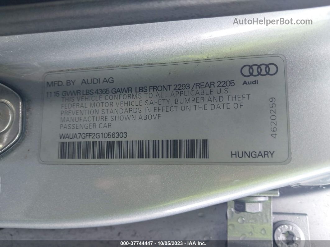 2016 Audi A3 1.8t Premium Серебряный vin: WAUA7GFF2G1056303