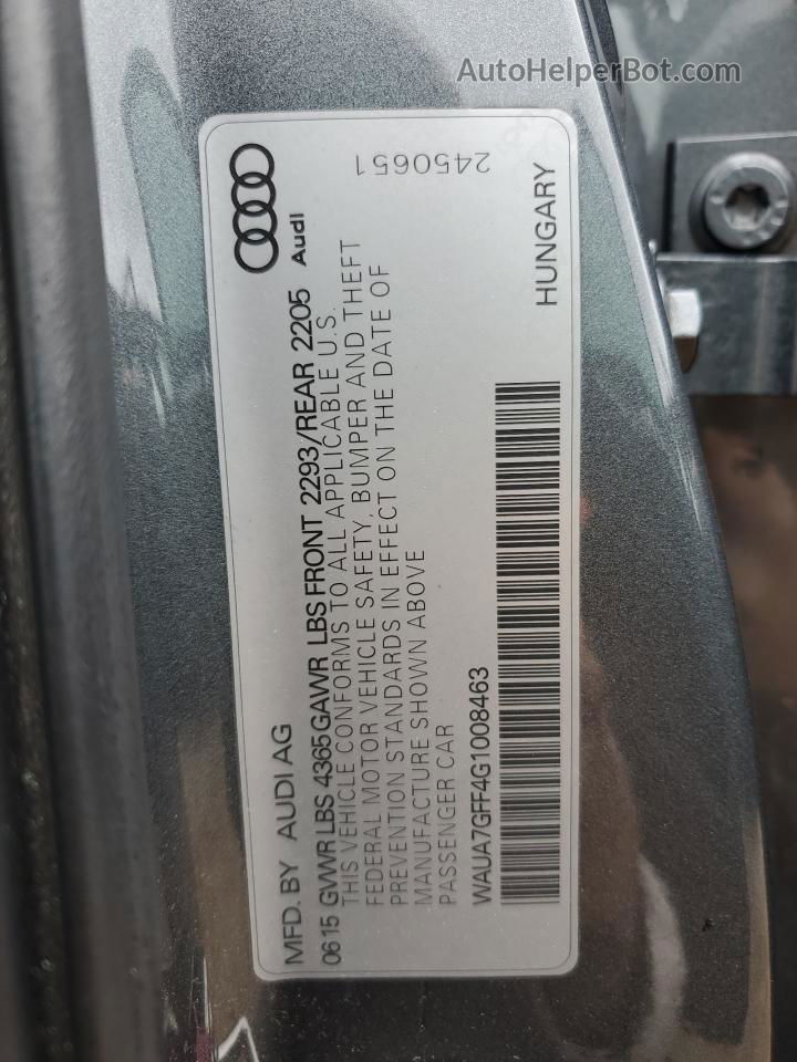 2016 Audi A3 Premium Угольный vin: WAUA7GFF4G1008463