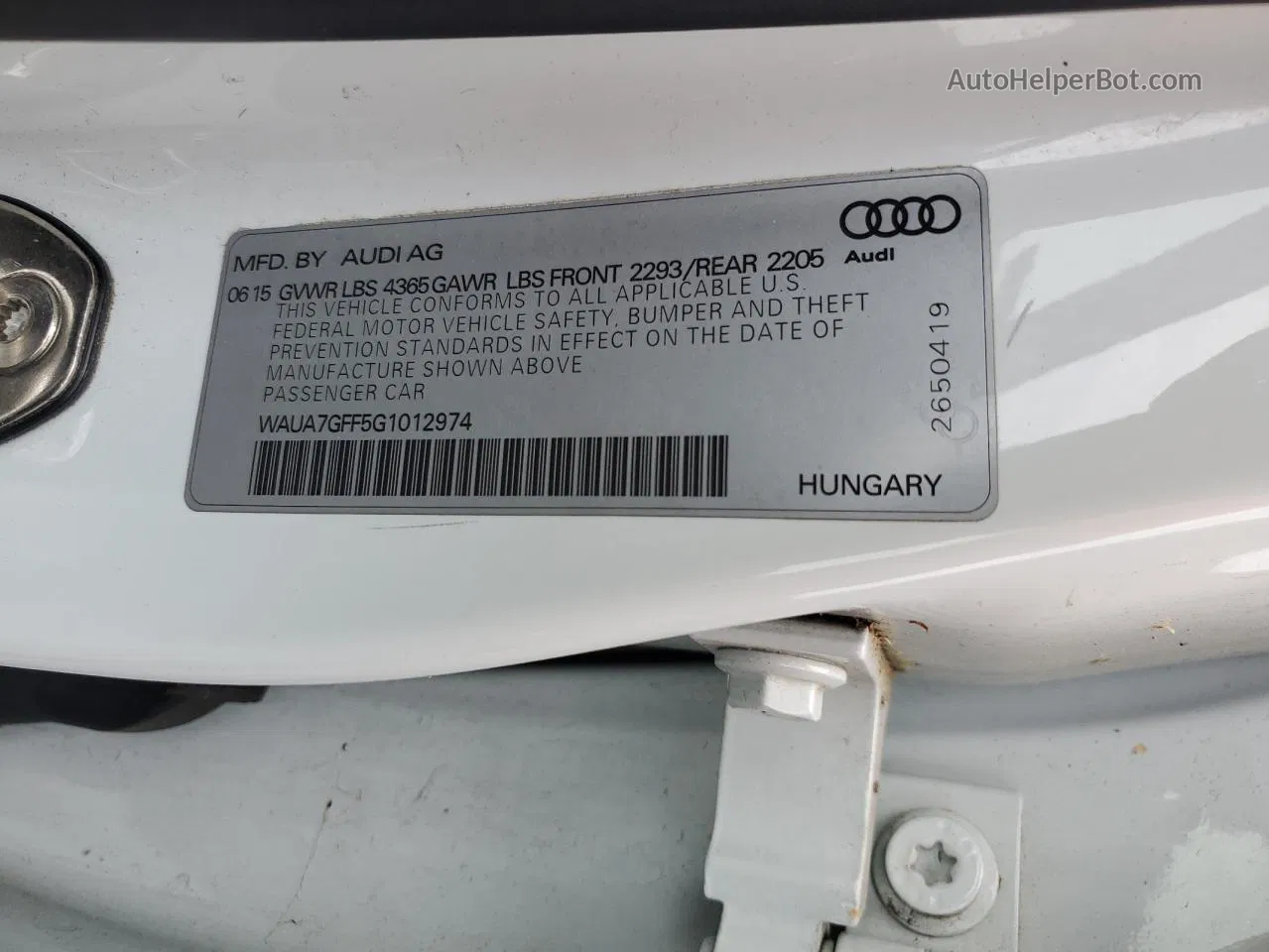 2016 Audi A3 Premium White vin: WAUA7GFF5G1012974