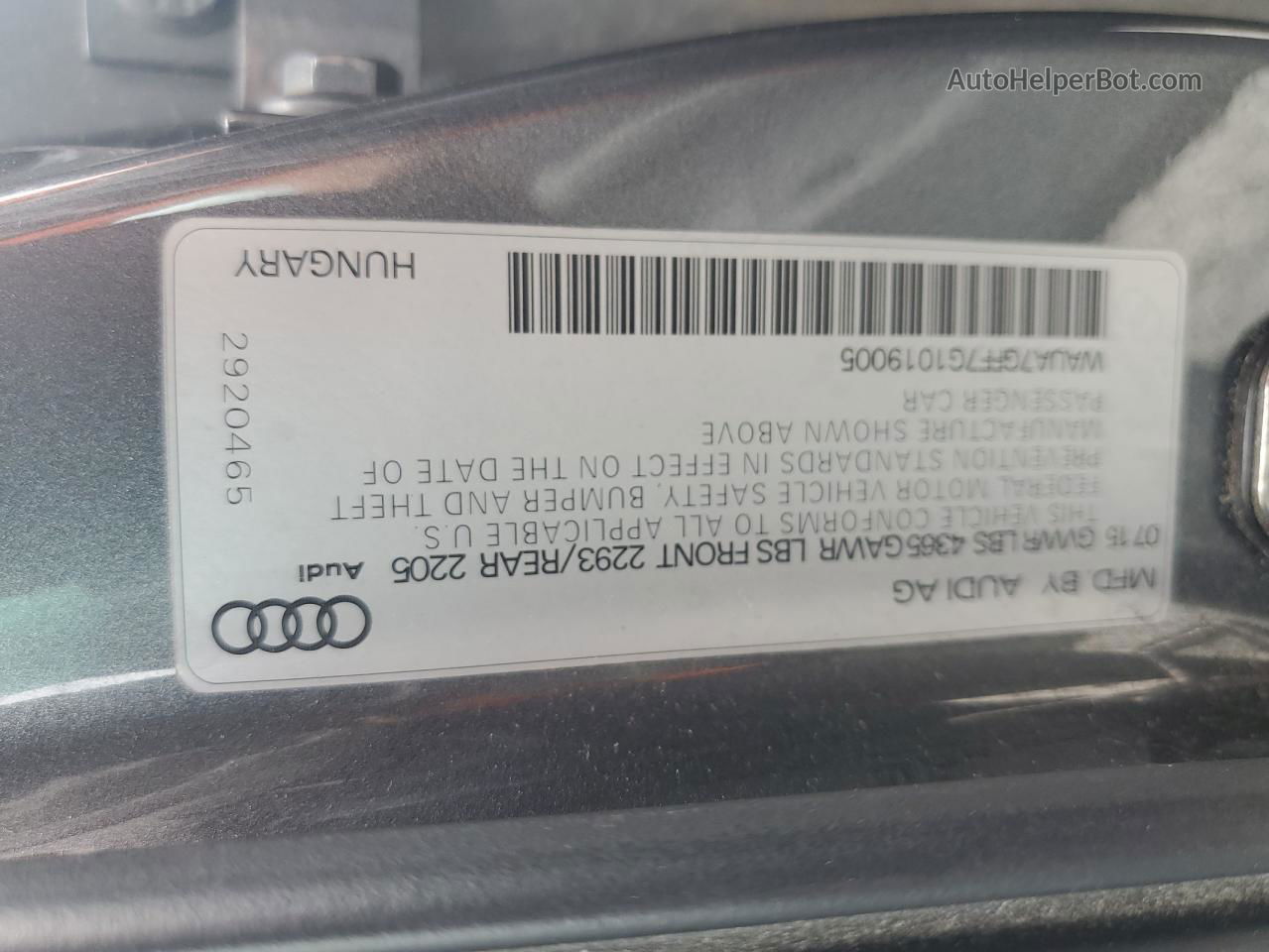 2016 Audi A3 Premium Gray vin: WAUA7GFF7G1019005