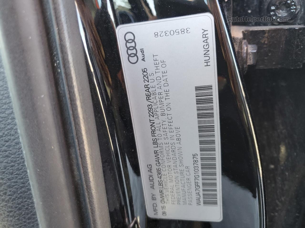 2016 Audi A3 Premium Черный vin: WAUA7GFF7G1037875