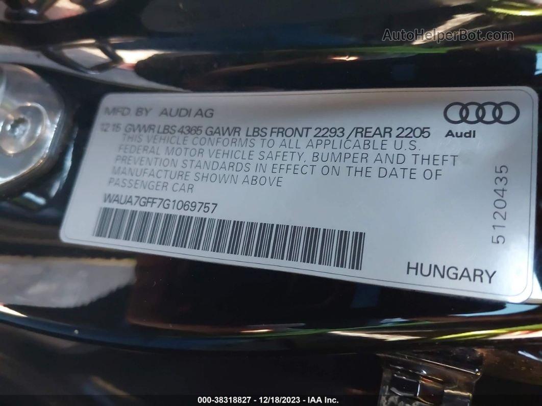 2016 Audi A3 1.8t Premium Black vin: WAUA7GFF7G1069757