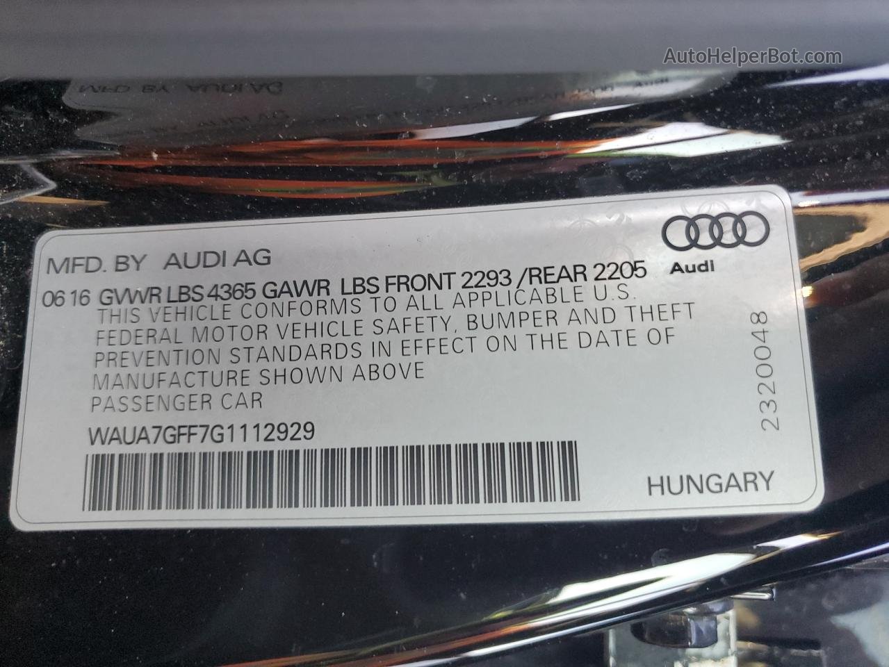 2016 Audi A3 Premium Черный vin: WAUA7GFF7G1112929