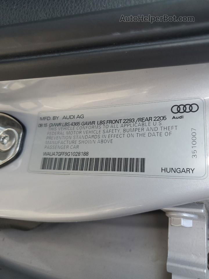 2016 Audi A3 Premium Silver vin: WAUA7GFF9G1028188
