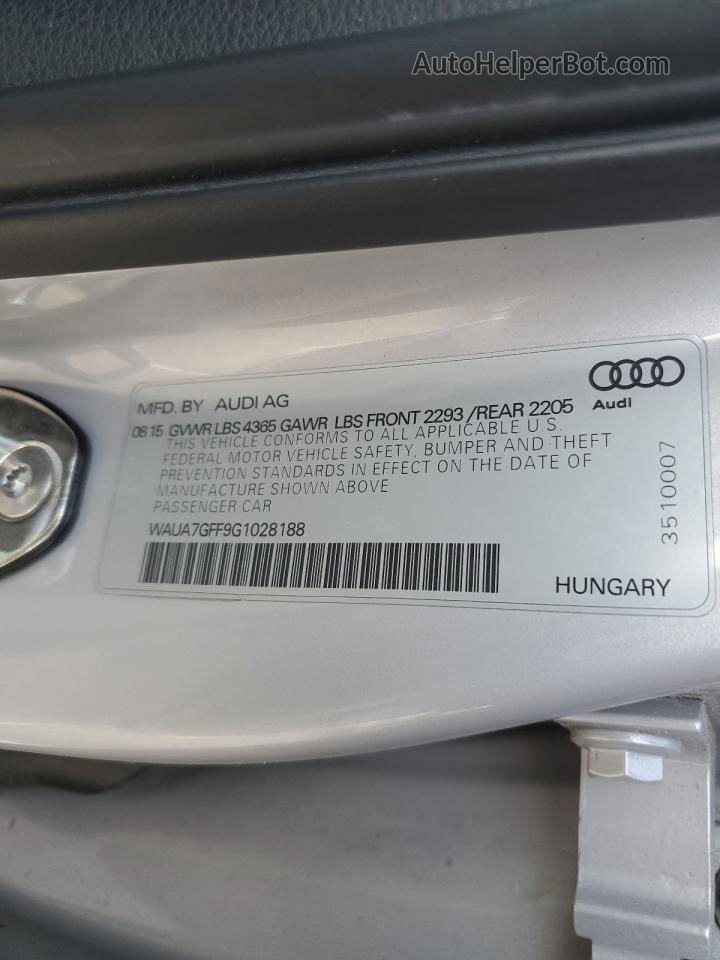 2016 Audi A3 Premium Серебряный vin: WAUA7GFF9G1028188